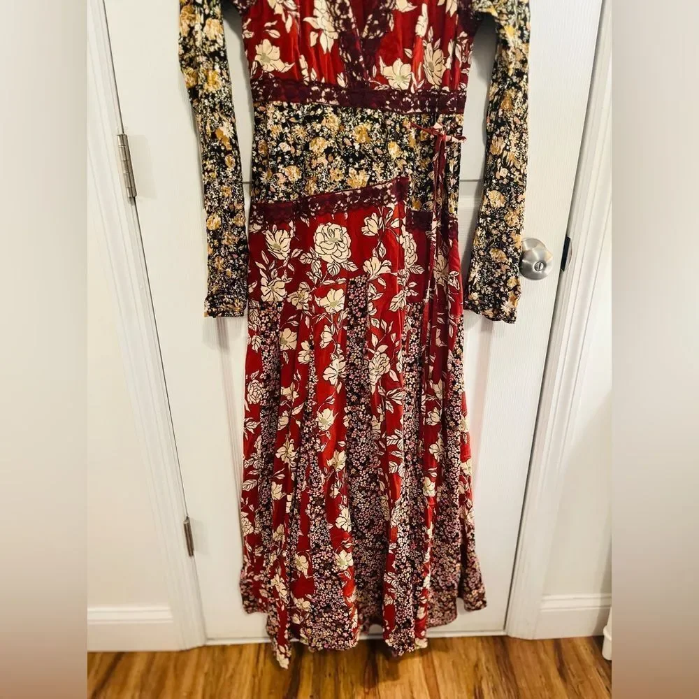 Free People Multicolor Floral Long Sleeve Dress NWOT